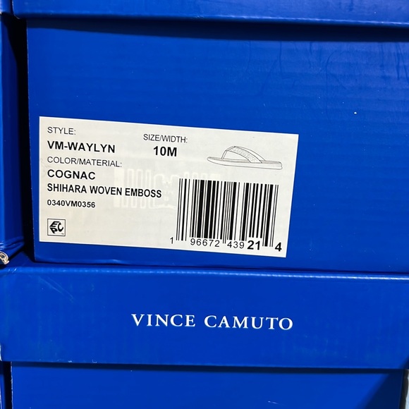 Vince Camuto Men’s Cognac Waylyn Woven Leather Upper Flip Flop Sandal NEW NIB - Picture 7 of 16